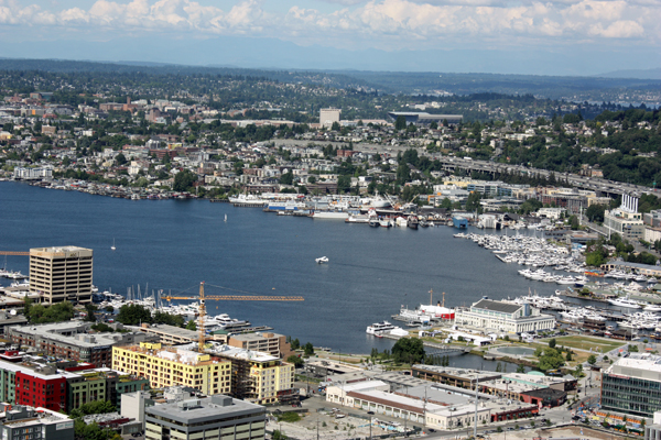 view from the top of the Space Needle 